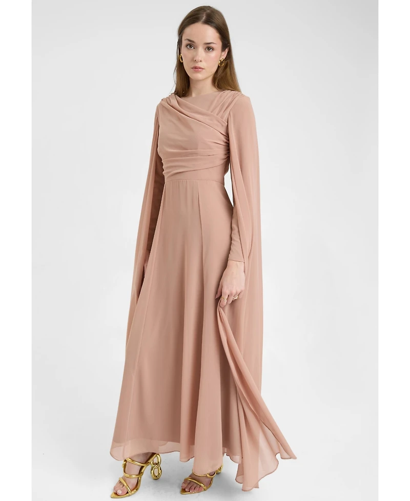 Maryisa Women's Modest Chiffon Dress Maxi With Wrap Style Top