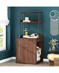 Homsee Storage Cabinet with Shelves, Large Open Storage & Doors Used for Pet