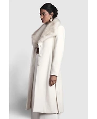 Coast Women's Faux Fur Collar Belted Midi Coat