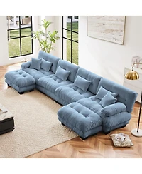 Streamdale Furniture Streamdale Free Combination Modular Sectional Sofa, U Shaped Couch, 4-Seater Cloud Couch