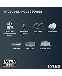 Intex Ultra Xtr 16ft x 48in Round Above Ground Pool Set w/ Pump & Robot Vacuum