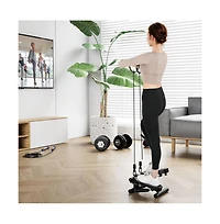 Sugift Mini Stepper with Resistance Bands and Adjustable Height for Exercise at Home-Black