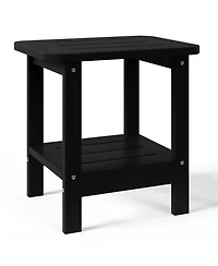 WestinTrends 2-Tier Outdoor Hdpe Modern Adirondack Square Patio Side Table