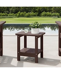 WestinTrends 2-Tier Outdoor Hdpe Modern Adirondack Square Patio Side Table