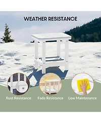 WestinTrends 2-Tier Outdoor Hdpe Modern Adirondack Square Patio Side Table