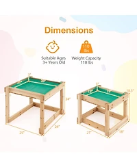 Sugift Wooden Sand And Water Tables With Protective Cover For Kids