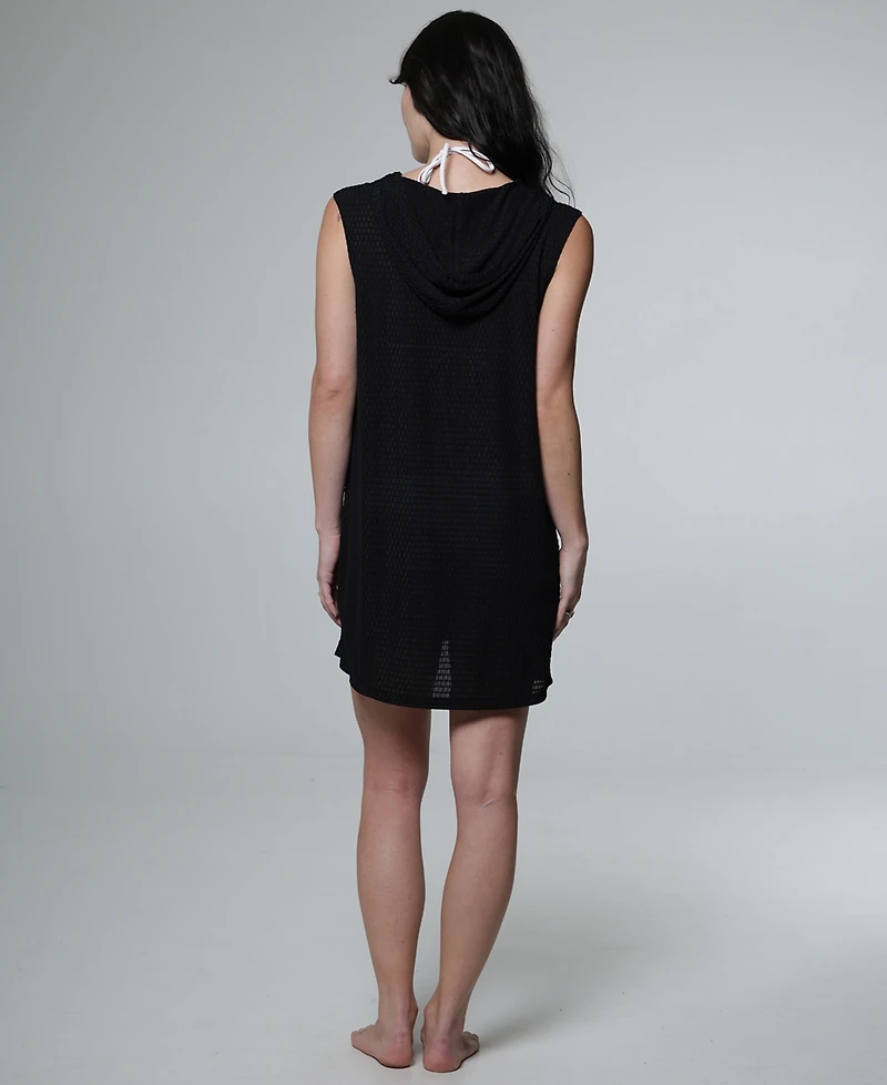 J Valdi Women's Sleeveless Zip-Up Swim Hoodie