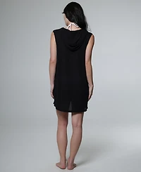 J Valdi Women's Sleeveless Zip-Up Swim Hoodie