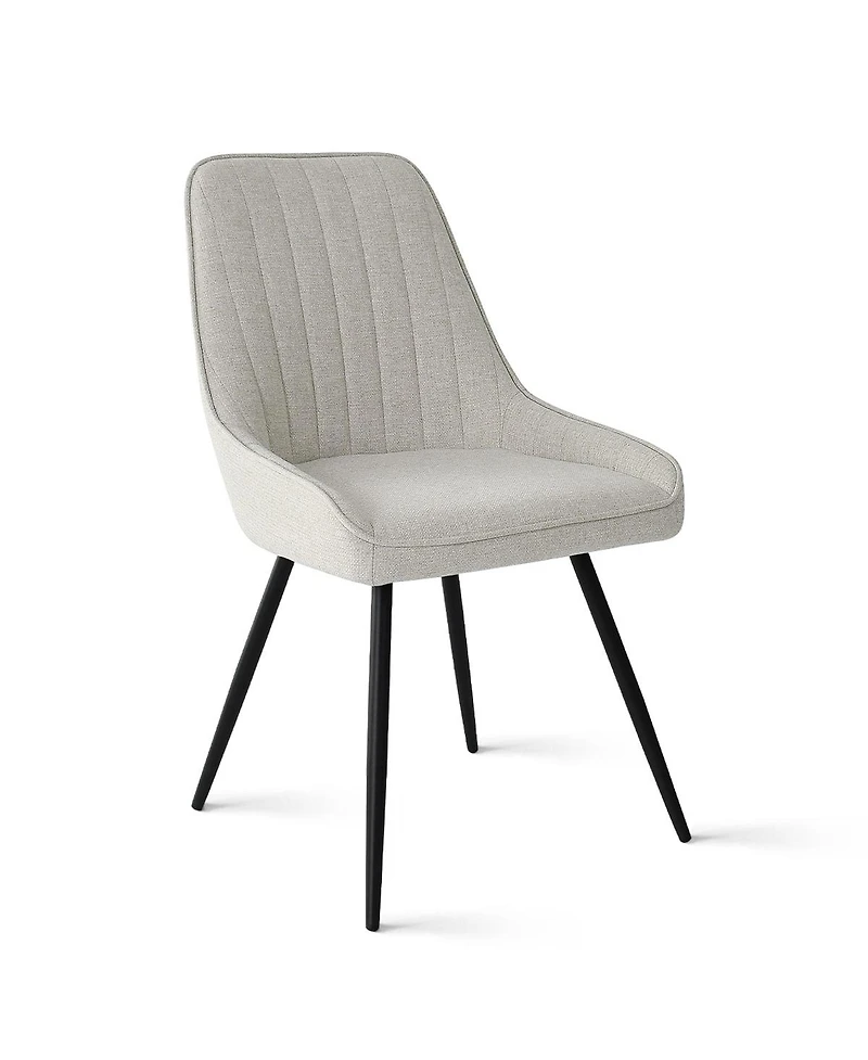 Maison Boucle 5-Piece Round Dining Table Set for 4, Black Mdf Top with Upholstered Fabric Chairs, Kitchen Small Spaces