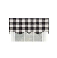 Rlf Home Grande Check Regal Style 3" Rod Pocket Valance 50" x 17" Black