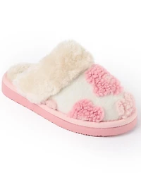 Minnetonka Girls' Faux Fur Flower Scuff Slippers