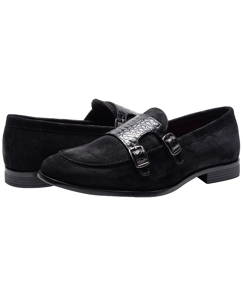 Carlos by Santana Men's Twin Buckle Strap Round-Toe Loafers