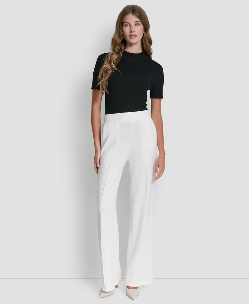 Dkny Women's Knit Pull-On Wide-Leg Pants