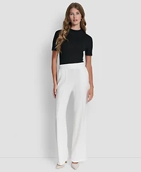 Dkny Women's Knit Pull-On Wide-Leg Pants