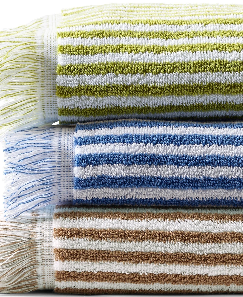 Lands' End Cotton Yarn-dyed Stripe 2-Piece Washcloth Set