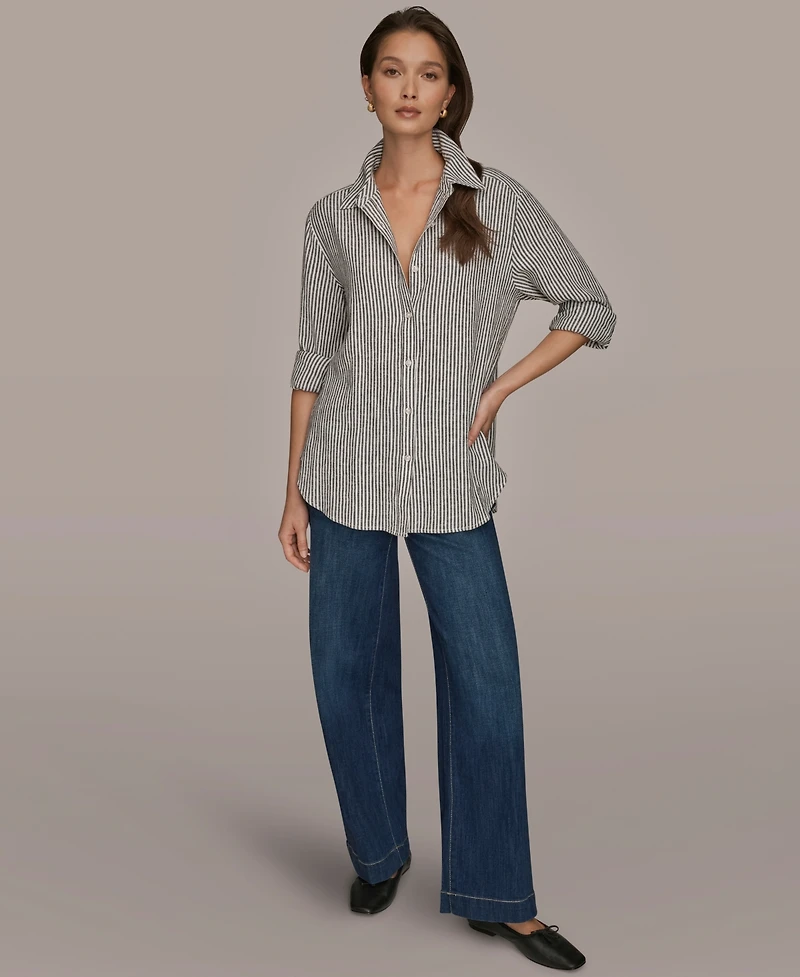 Donna Karan Weekend Women's Long-Sleeve Button-Down Shirt