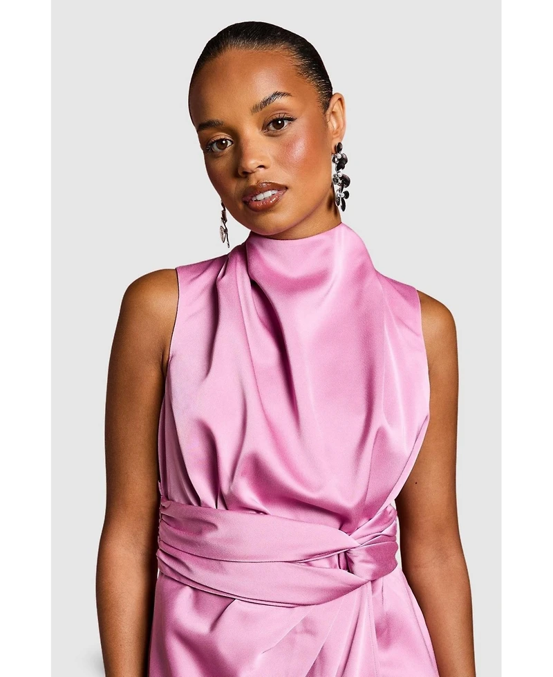 Coast Women's Satin Midi Dress With Twist Waist