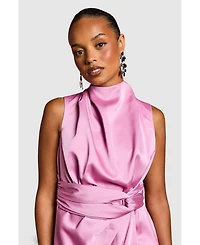 Coast Women's Satin Midi Dress With Twist Waist