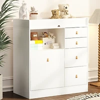 Homsee 5-Drawers Changing Table, Dresser, Kids Low Dresser with Shelf