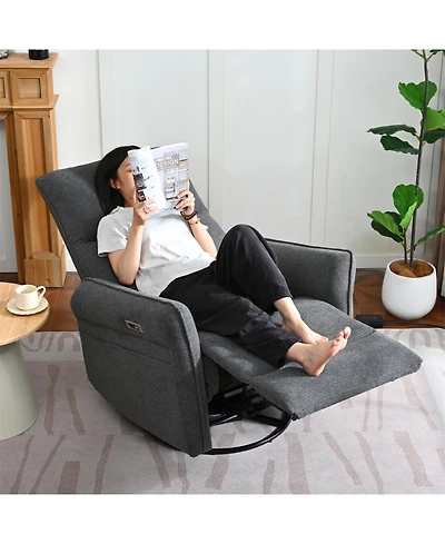 Streamdale Furniture Streamdale 270 Power Swivel Rocker Recliner Chair for Adults, Electric Nursery Glider (Dark Gray