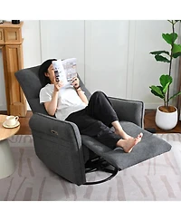 Streamdale Furniture Streamdale 270 Power Swivel Rocker Recliner Chair for Adults, Electric Nursery Glider (Dark Gray