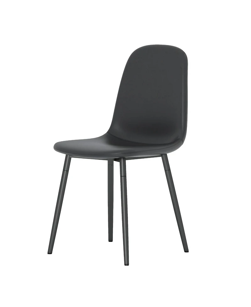 Streamdale Modern Minimalist Black Dining Chair Set - 6 Chairs, Mid-Century Style Upholstered Side Chairs.