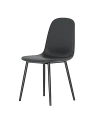 Streamdale Modern Minimalist Black Dining Chair Set - 6 Chairs, Mid-Century Style Upholstered Side Chairs.