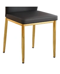 Streamdale Furniture Streamdale Set of 4 Black Dining Chairs, 37" High, Ergonomic Pu Backrest