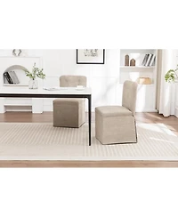 Streamdale Furniture Streamdale Linen Dining Chairs, Modern Fabric Side Chairs, Padded Seat, Set of 2 (Brown