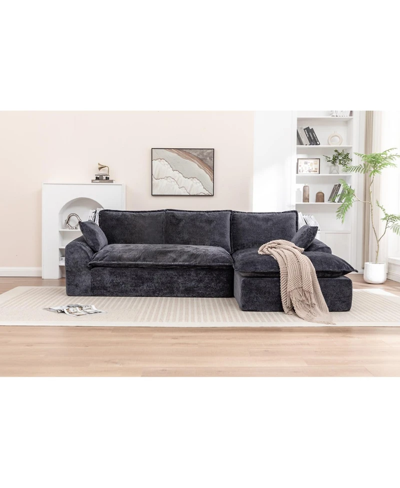 Streamdale Furniture Streamdale 103" Cloud Sectional Couch with L-Shape Chaise, Modern Modular Sofa