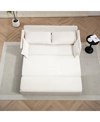 Streamdale Furniture Streamdale Ergonomic Sofa Bed with Storage & Charging - Corduroy Convertible Sleeper