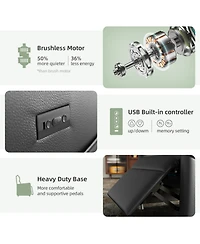 Streamdale Power Recliner Chair - Black Leather w/ Footrest, Padded Seat, Compact Design