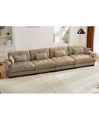 Streamdale Furniture Streamdale Super Comfort Oversized Modular Velvet Sectional Sofa Couch with Ottoman
