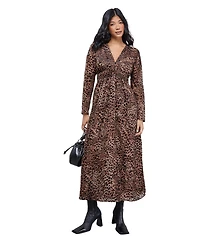 Warehouse Women's Plunge Neck Waisted Midi Dress