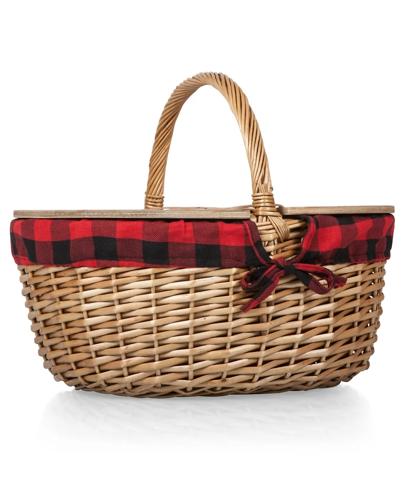 Picnic Time Country Basket with Gourmet Gift Pack, 14-Piece