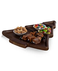 Toscana Christmas Tree Serving Tray with Gourmet Gift Pack, 3-Piece