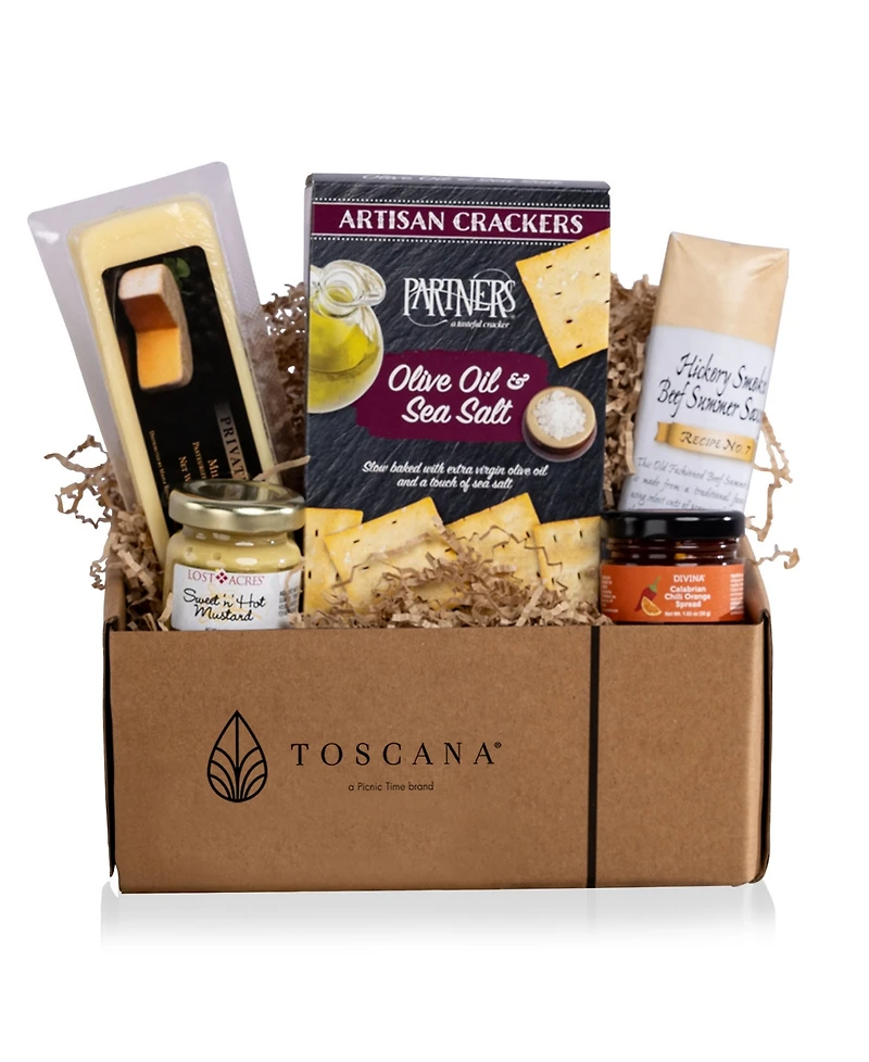 Toscana Touchdown Cutting Board with Gourmet Gift Pack, 5-Piece
