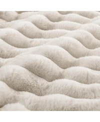 Streamdale Furniture Streamdale Beige Corduroy Striped U-shaped Sofa with Pull-out Bed & Storage Chaise