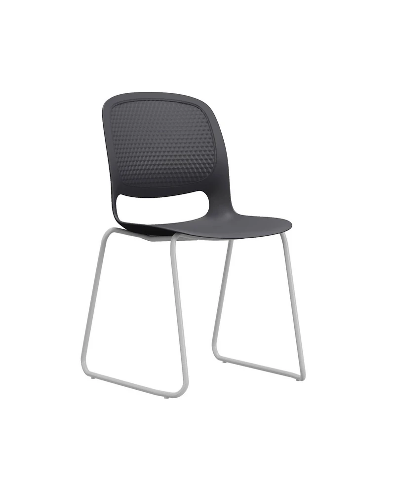 Streamdale Furniture Streamdale Modern Black Stacking Chairs Set of 4 with Ergonomic Design