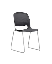 Streamdale Furniture Streamdale Modern Black Stacking Chairs Set of 4 with Ergonomic Design
