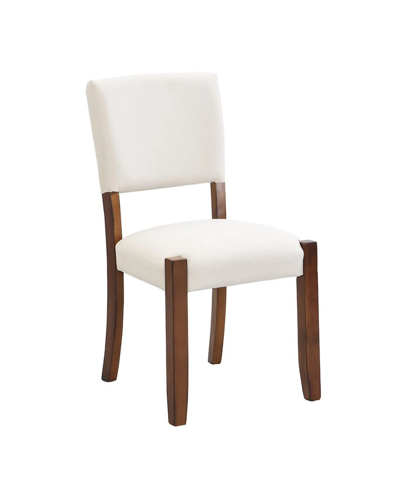 Streamdale Upholstered Dining Chairs Set of 4, Ergonomic Kitchen Chairs with Solid Rubber Wood Legs, Beige