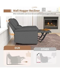 Streamdale Wall Hugger Zero Wall Power Recliner Chair with Usb (Dark Gray)