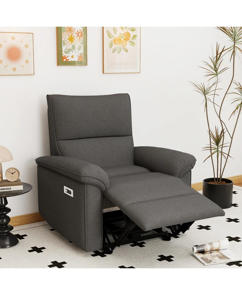 Streamdale Wall Hugger Zero Wall Power Recliner Chair with Usb (Dark Gray)