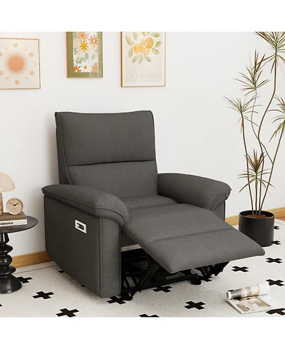 Streamdale Wall Hugger Zero Wall Power Recliner Chair with Usb (Dark Gray)