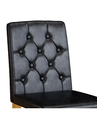 Streamdale 4-pack black Pu ergonomic dining chairs with golden metal legs