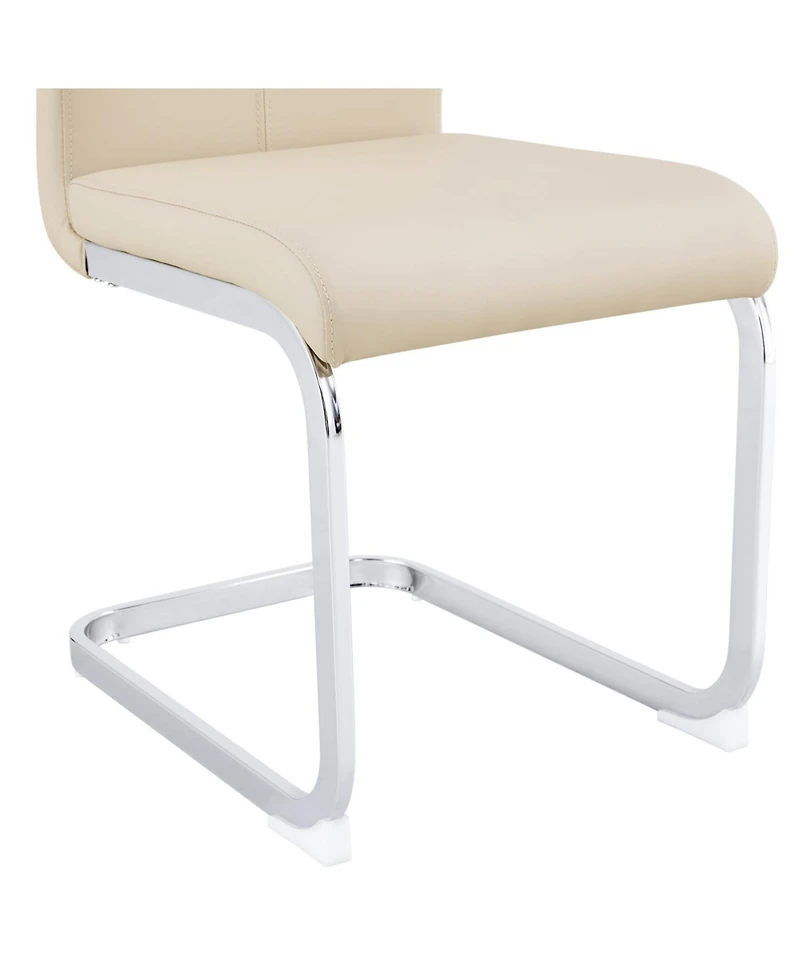 Streamdale Modern Pu Leather Dining Chairs (Set of 4, Beige)