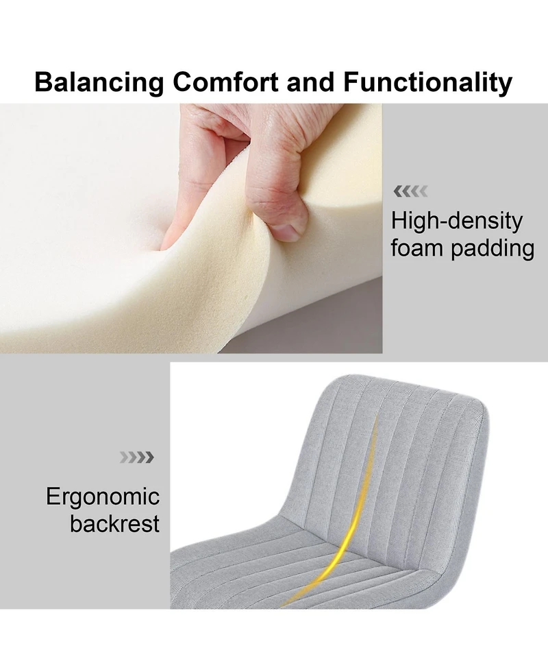 Streamdale Grey Swivel Bar Stools with Adjustable Height (Set of 2)