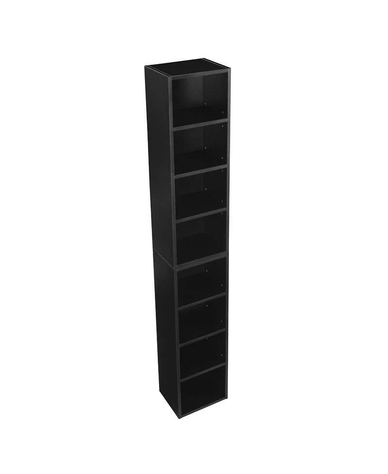 Streamdale Furniture 8-Tier Media Tower Rack Cd Dvd Slim Storage Cabinet with Adjustable Shelves