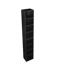 Streamdale Furniture 8-Tier Media Tower Rack Cd Dvd Slim Storage Cabinet with Adjustable Shelves