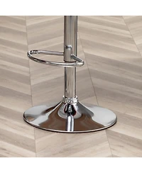 Streamdale Upholstered Adjustable Swivel Barstools in Red, Set of 2